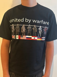 "united by warfare" tee