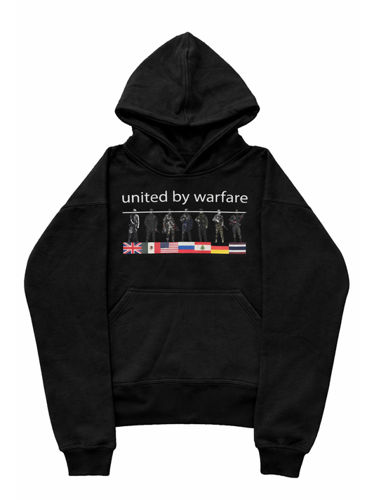 "united by warfare" hoodie (black)
