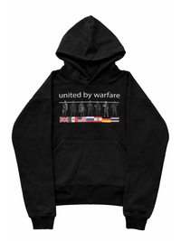 "united by warfare" hoodie (black)