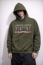 "united by warfare" hoodie (green)