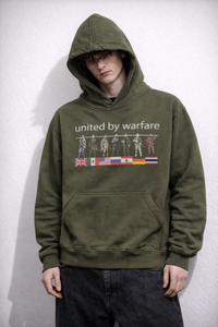 "united by warfare" hoodie (green)