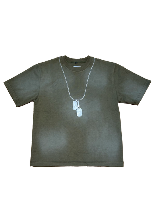 "dog tag" tee (olive)