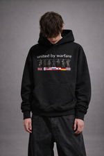 "united by warfare" hoodie (black)