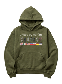 "united by warfare" hoodie (green)