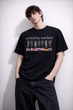 "united by warfare" tee