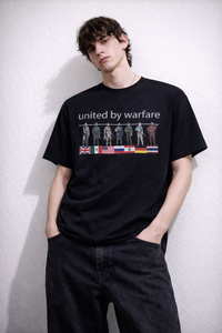 "united by warfare" tee