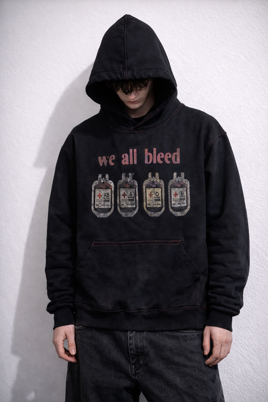 "we all bleed" hoodie (black)