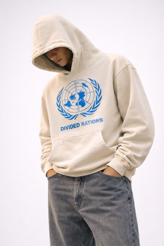 "divided nations" hoodie (white)